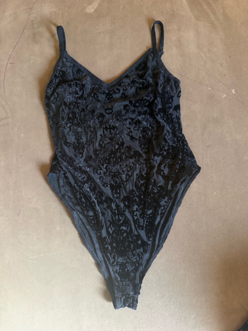 Killstar Black Velvet Burnout Bodysuit